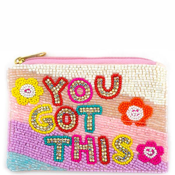 SEED BEAD YOU GOT THIS COIN PURSE BAG
