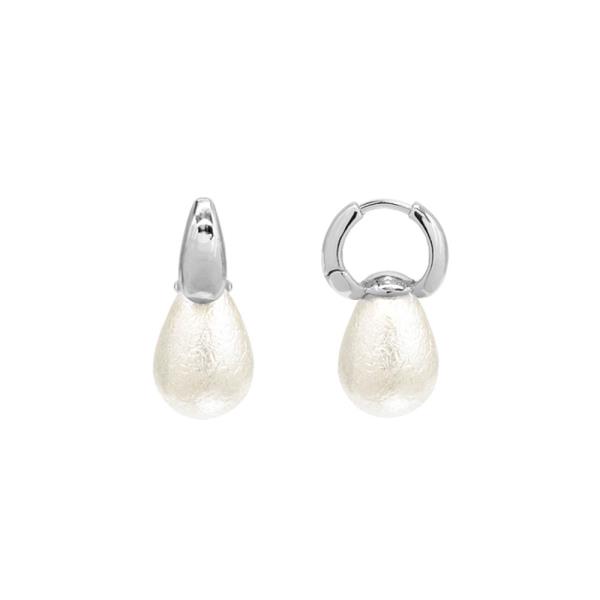 SECRET BOX 14K GOLD DIPPED PEARL HUGGIE EARRING