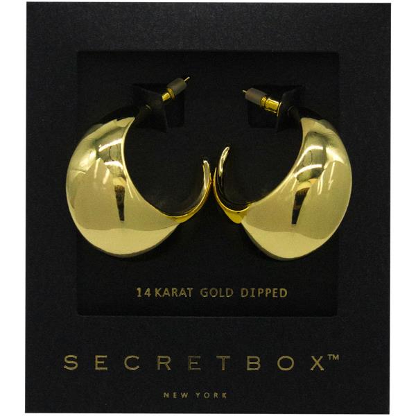 SECRET BOX 14K GOLD DIPPED C EARRING