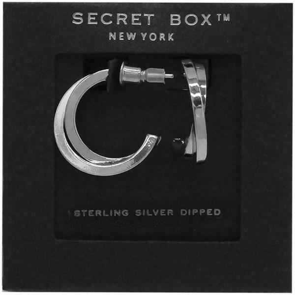 SECRET BOX 14K GOLD DIPPED DOUBLE C HOOP EARRING