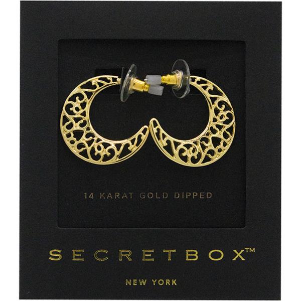 SECRET BOX 14K GOLD DIPPED C HOOP EARRING