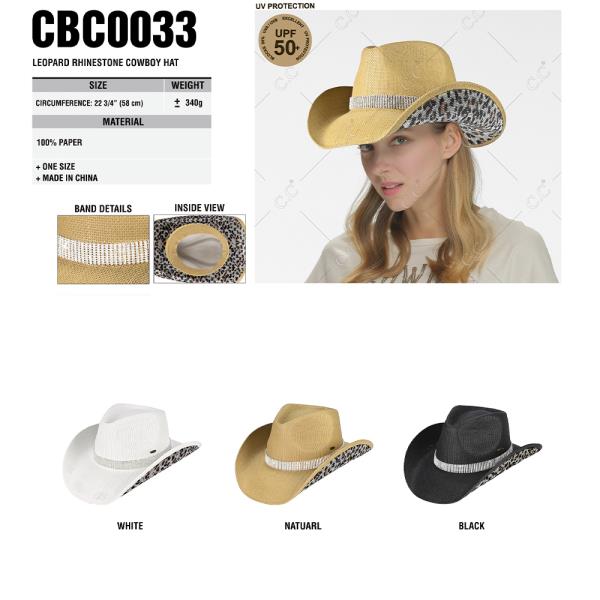 CC LEOPARD RHINESTONE COWBOY HAT