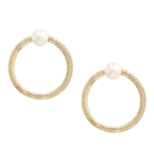 PEARL BEAD ROUND EARRING