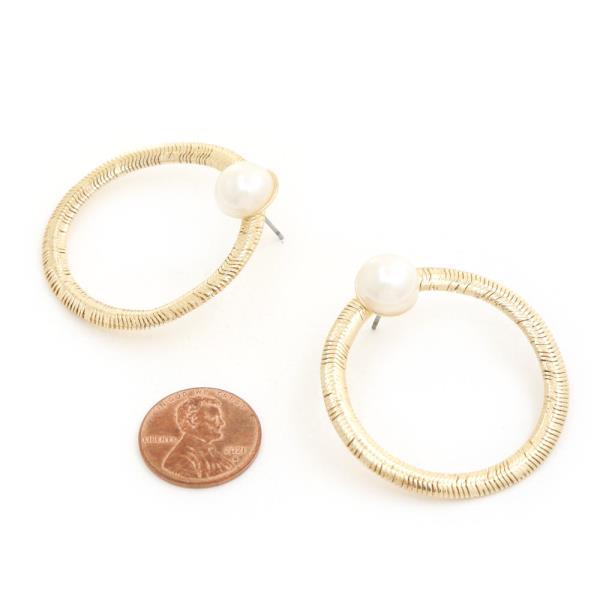 PEARL BEAD ROUND EARRING