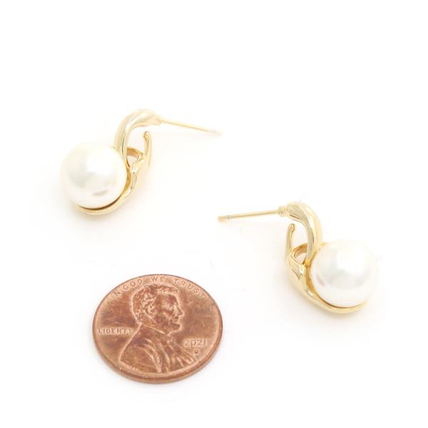 SODAJO PEARL BEAD GOLD DIPPED EARRING