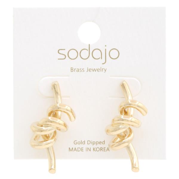 SODAJO KNOT METAL GOLD DIPPED EARRING