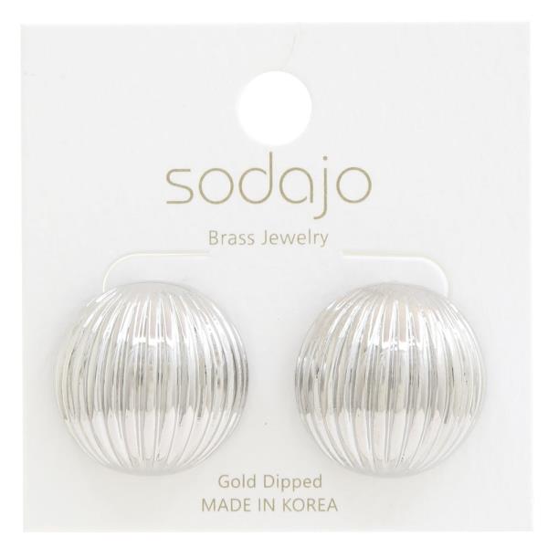 SODAJO DOME ROUND GOLD DIPPED EARRING