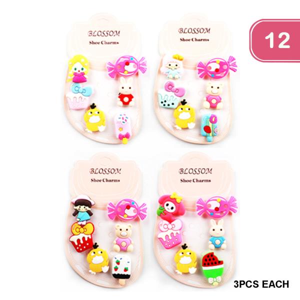 CUTE CANDY ANIMAL MIXED SHOE CHARMS (12 UNITS)