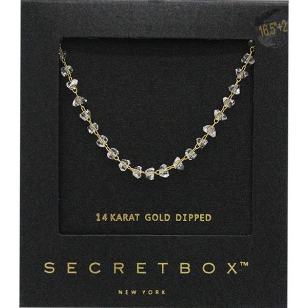 SECRET BOX 14K GOLD DIPPED BEAD NECKLACE