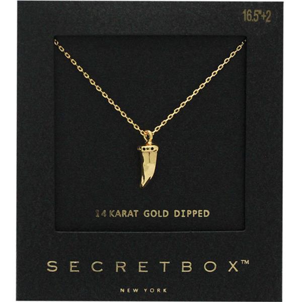 SECRET BOX 14K GOLD DIPPED PENDANT NECKLACE