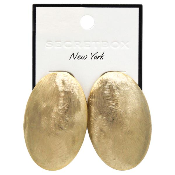 SECRET BOX GOLD DIPPED DOME WIDE OVAL POST EARRING
