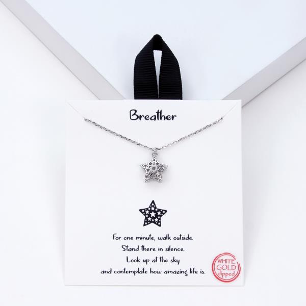 18K GOLD RHODIUM DIPPED BREATHER STAR NECKLACE