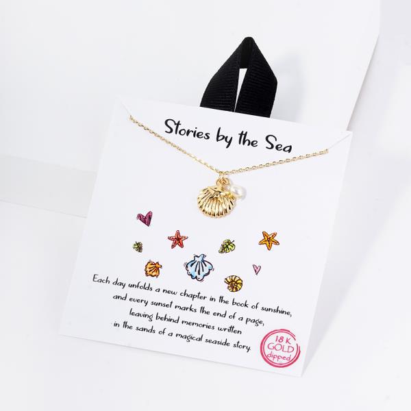 18K GOLD RHODIUM DIPPED STORIES BY THE SEA NECKLACE