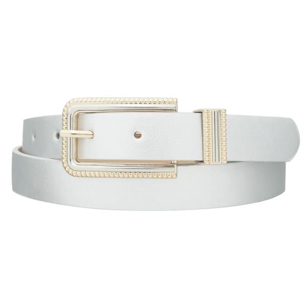 2 TONE RECTANGLE BUCKLE BELT WITH LOOP