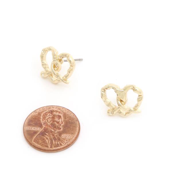 SODAJO HEART SHAPE POST GOLD DIPPED EARRING