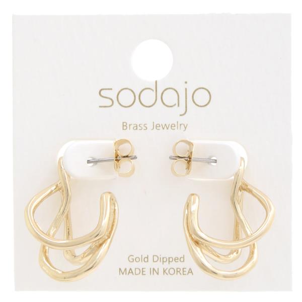 SODAJO WIRE METAL GOLD DIPPED EARRING