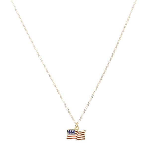 AMERICAN FLAG PENDANT NECKLACE