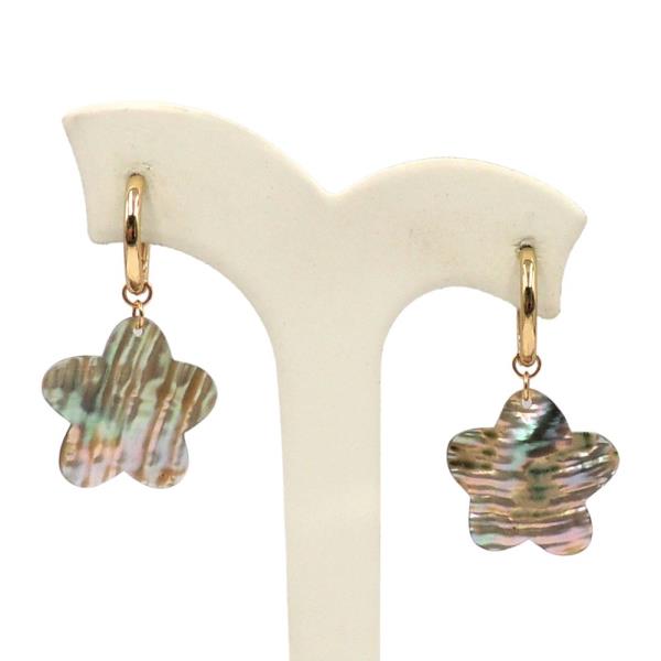 MOTHER OF PEARL FLOWER DANGLE EARRING