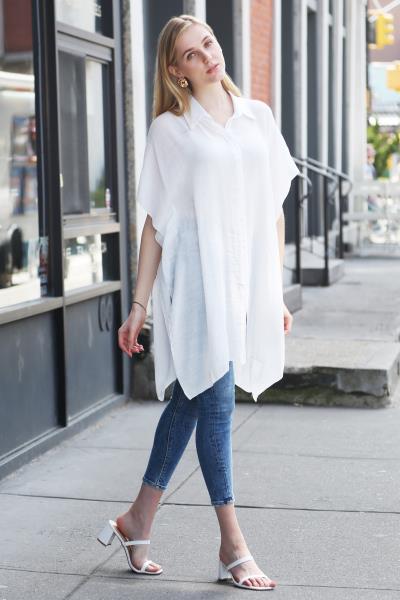 OVERSIZED LONG SLEEVELESS SHIRT