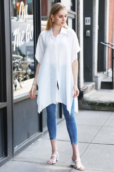 OVERSIZED LONG SLEEVELESS SHIRT