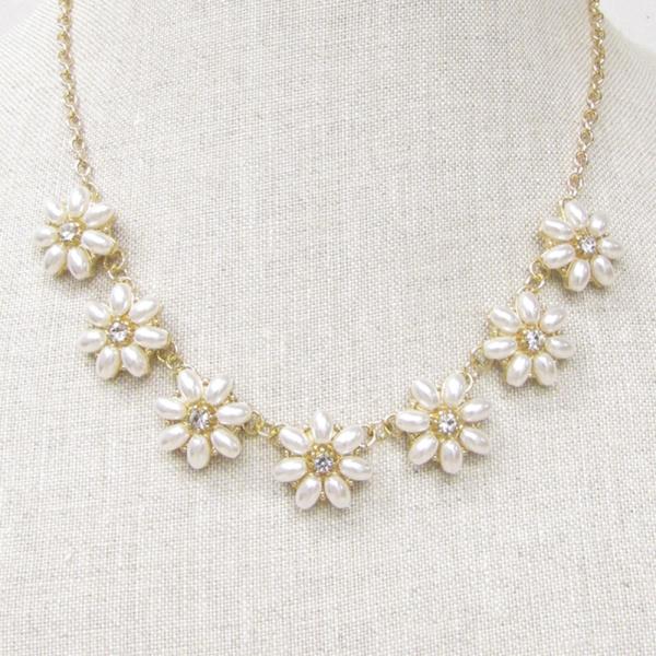 PEARL FLOWER STATEMENT NECKLACE