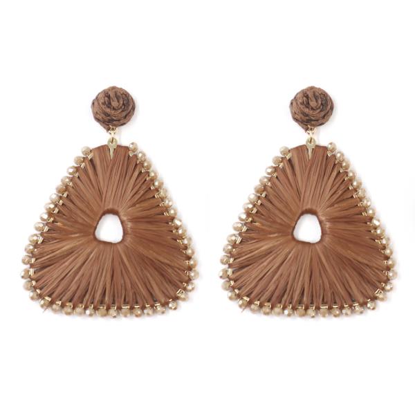 RAFFIA TRIANGLE DANGLE EARRING