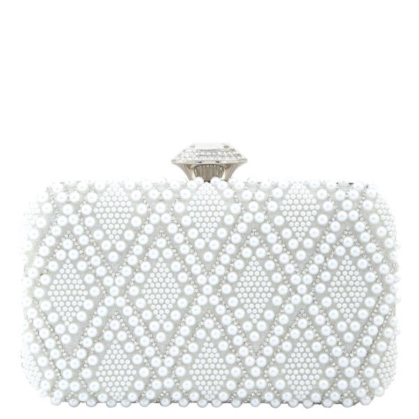 PEARL RHINESTONE CLUTCH CROSSBODY