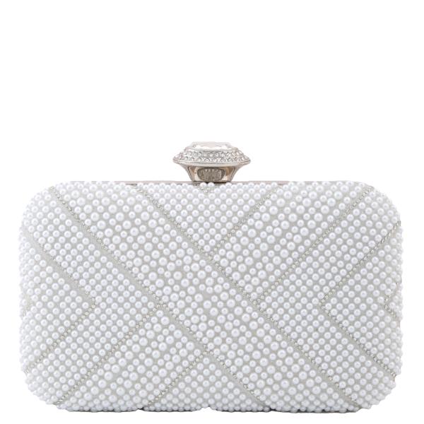 PEARL RHINESTONE CLUTCH CROSSBODY