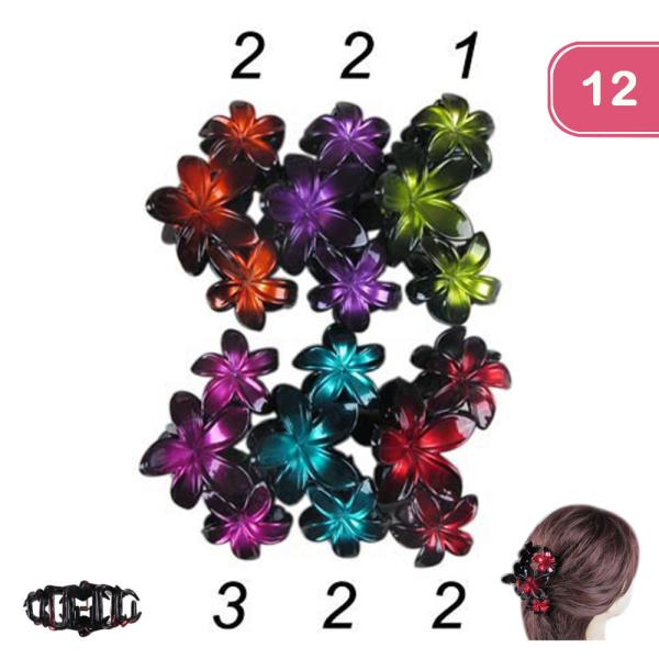 MATTE FLOWER HAIR CLIP (12 UNITS)