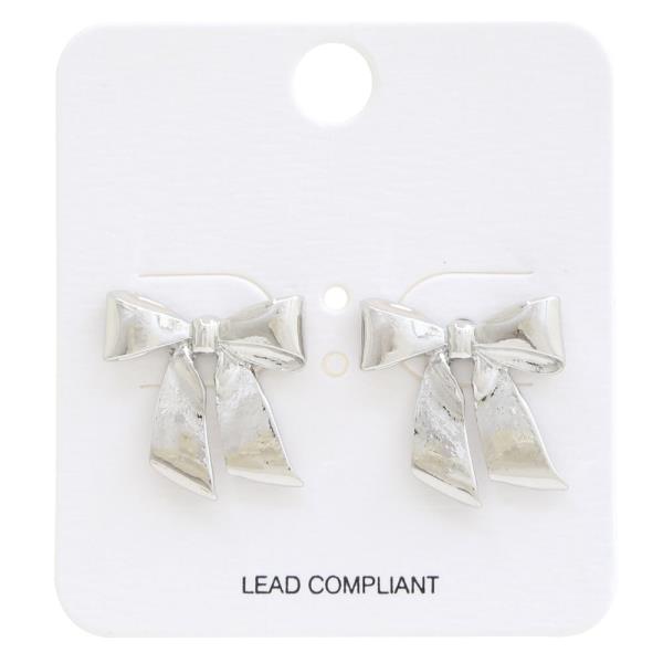 RIBBON BOW METAL EARRING