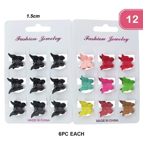 BUTTERFLY MINI HAIR CLIPS (12 UNTIS)