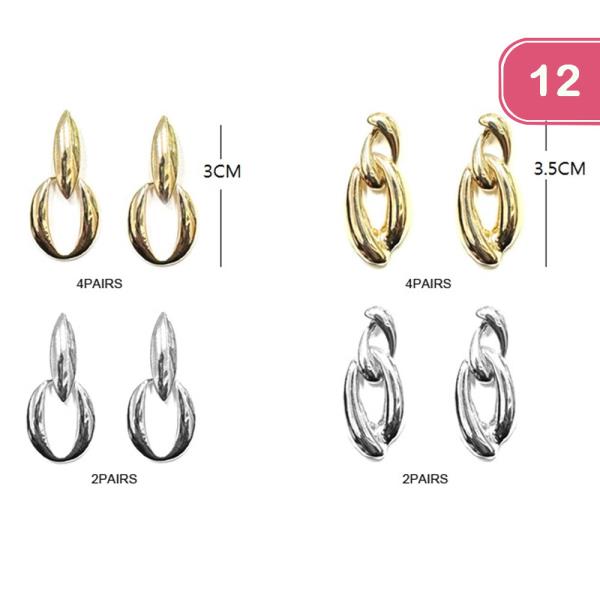 DOUBLED CHAIN EARRING (12 UNITS)