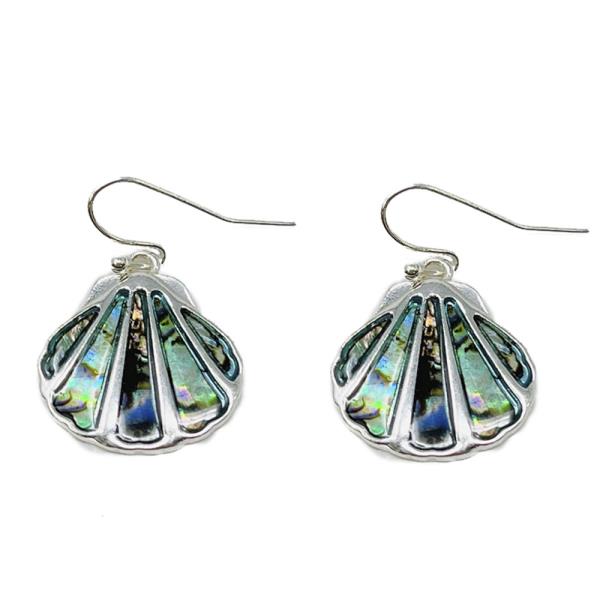 WESTERN STYLE SEA LIFE ABALONE SHELL DANGLE EARRING