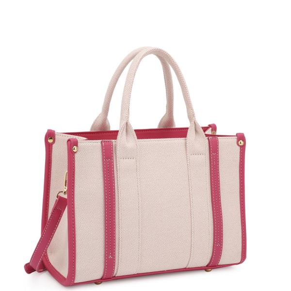 TWO TONE TOTE BAG WITH CROSS BODY BAG