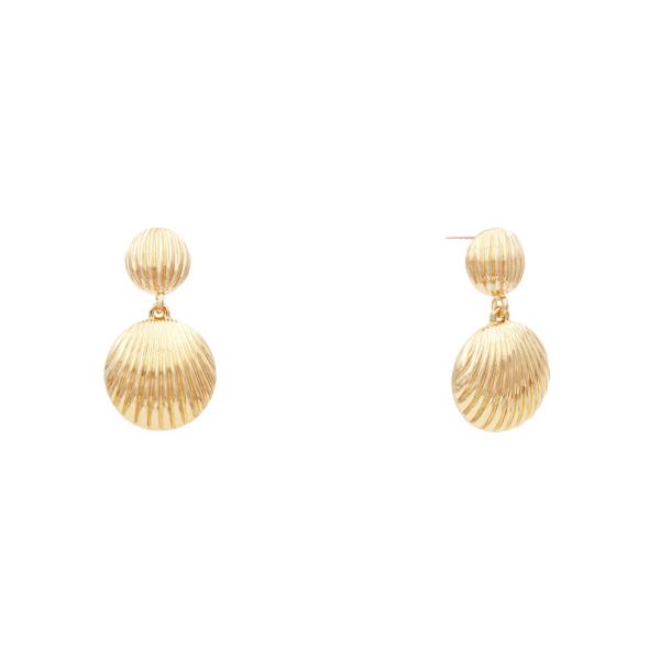 LINED DOUBLE CIRCLE METAL EARRING