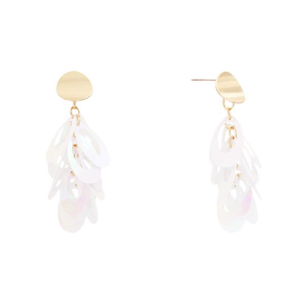 OVAL SEQUIN LINK DANGLE EARRING