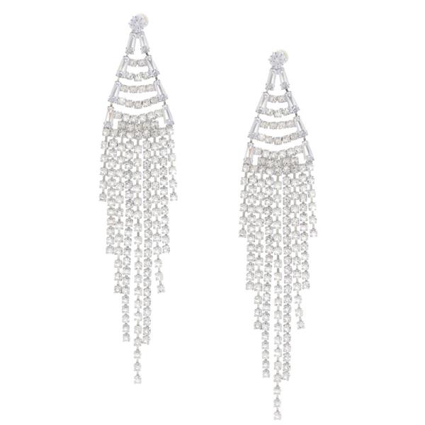 CZ RHINESTONE DANGLE EARRING