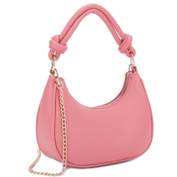 SMOOTH CURVED ZIPPER SHOULDER CROSSBODY BAG