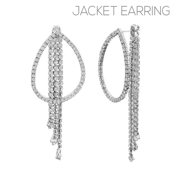 RHINESTONE TEARDROP TAIL JACKET EARRING