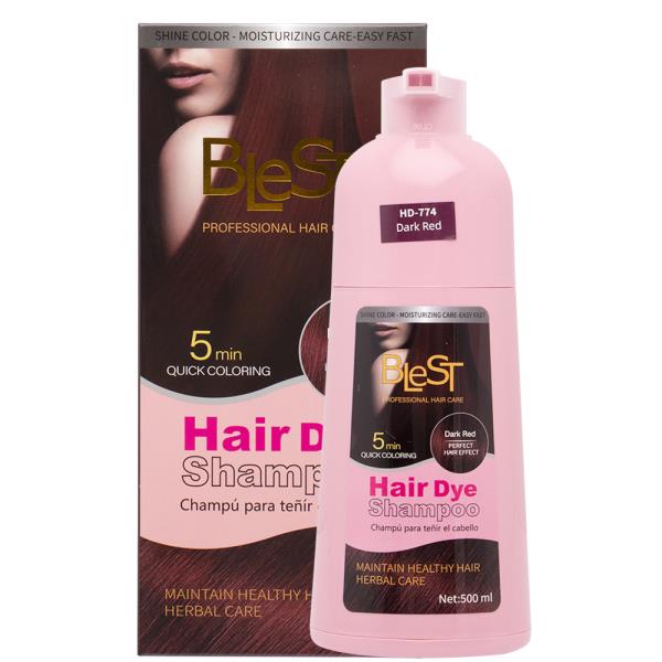 BLEST 5 MIN QUICK COLORING HAIR DYE SHAMPOO DARK RED