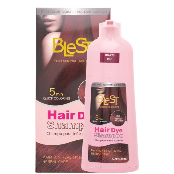 BLEST 5 MIN QUICK COLORING HAIR DYE SHAMPOO RED