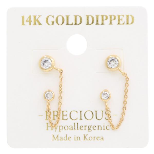 14K GOLD DIPPED CHAIN EARRING