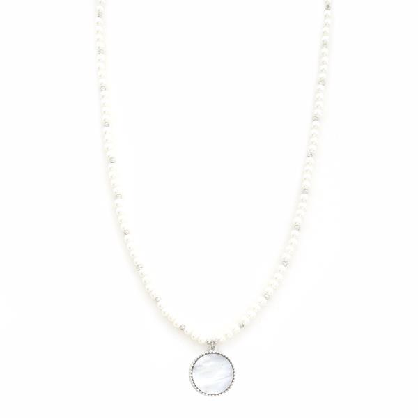 PEARL ROUND PENDANT NECKLACE