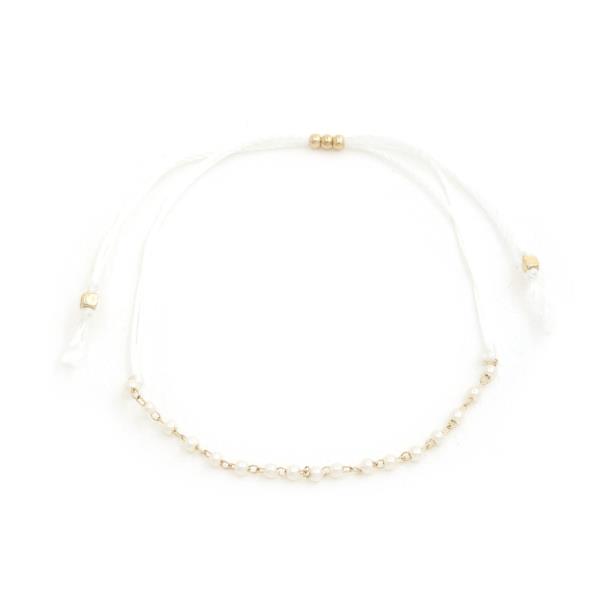 DAINTY PEARL BEAD PULL STING BRACELET