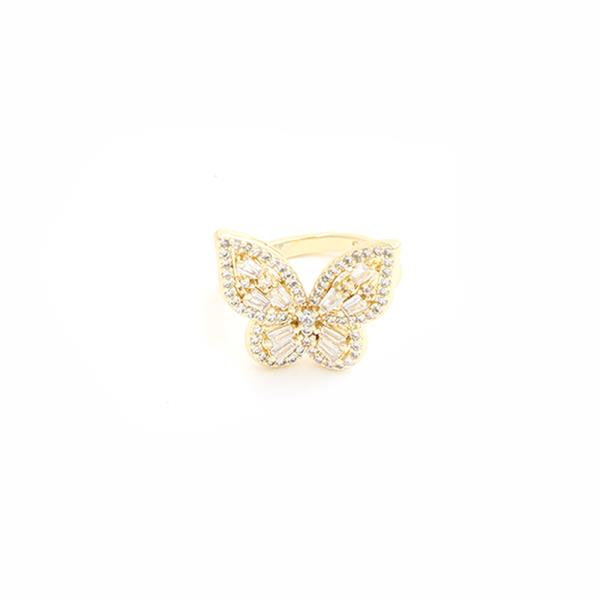 SODAJO GOLD DIPPED CZ BUTTERFLY RING