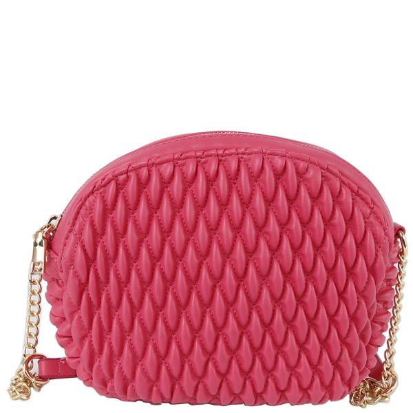TEXTURED DESIGN ZIPPER CROSSBODY BAG
