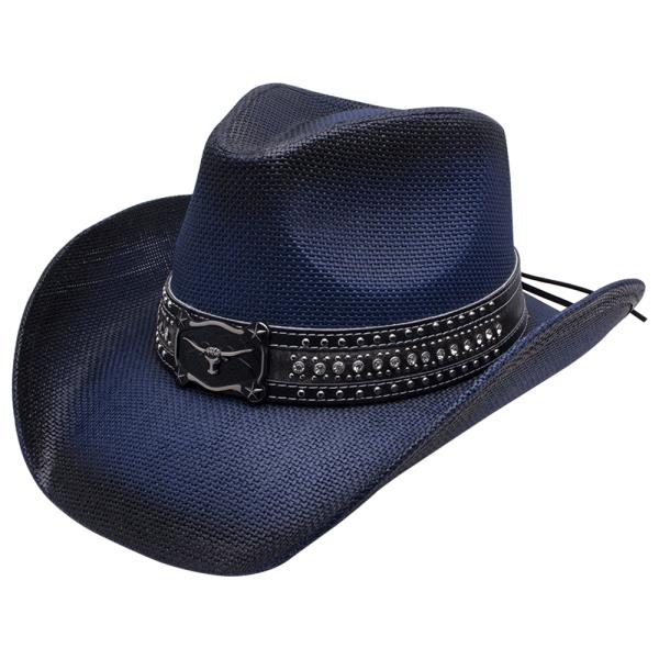WESTERN STYLE FAUX LEATHER BAND COWBOY HAT