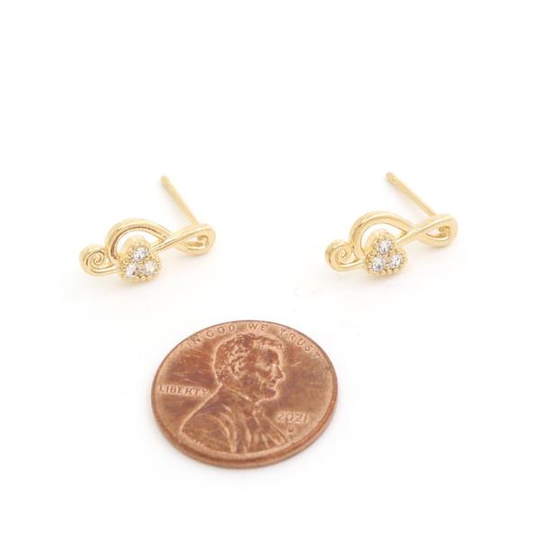 SODAJO MUSIC NOTE CZ GOLD DIPPED EARRING