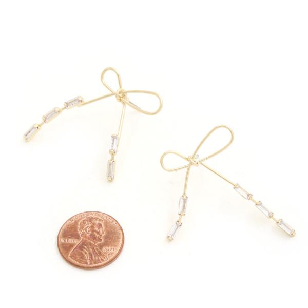 SODAJO BOW CZ GOLD DIPPED EARRING