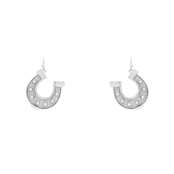 METAL HORSE SHOES DANGLE EARRING